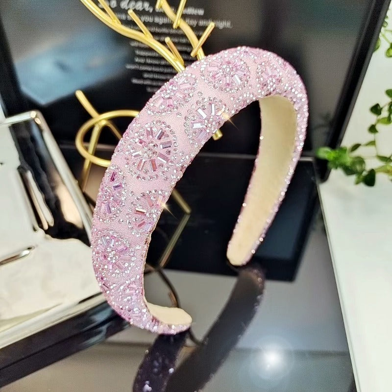 Wholesale Heavy Industries Shining Crystal High Headtop Light Luxury Fashion Versatile High End Headband
